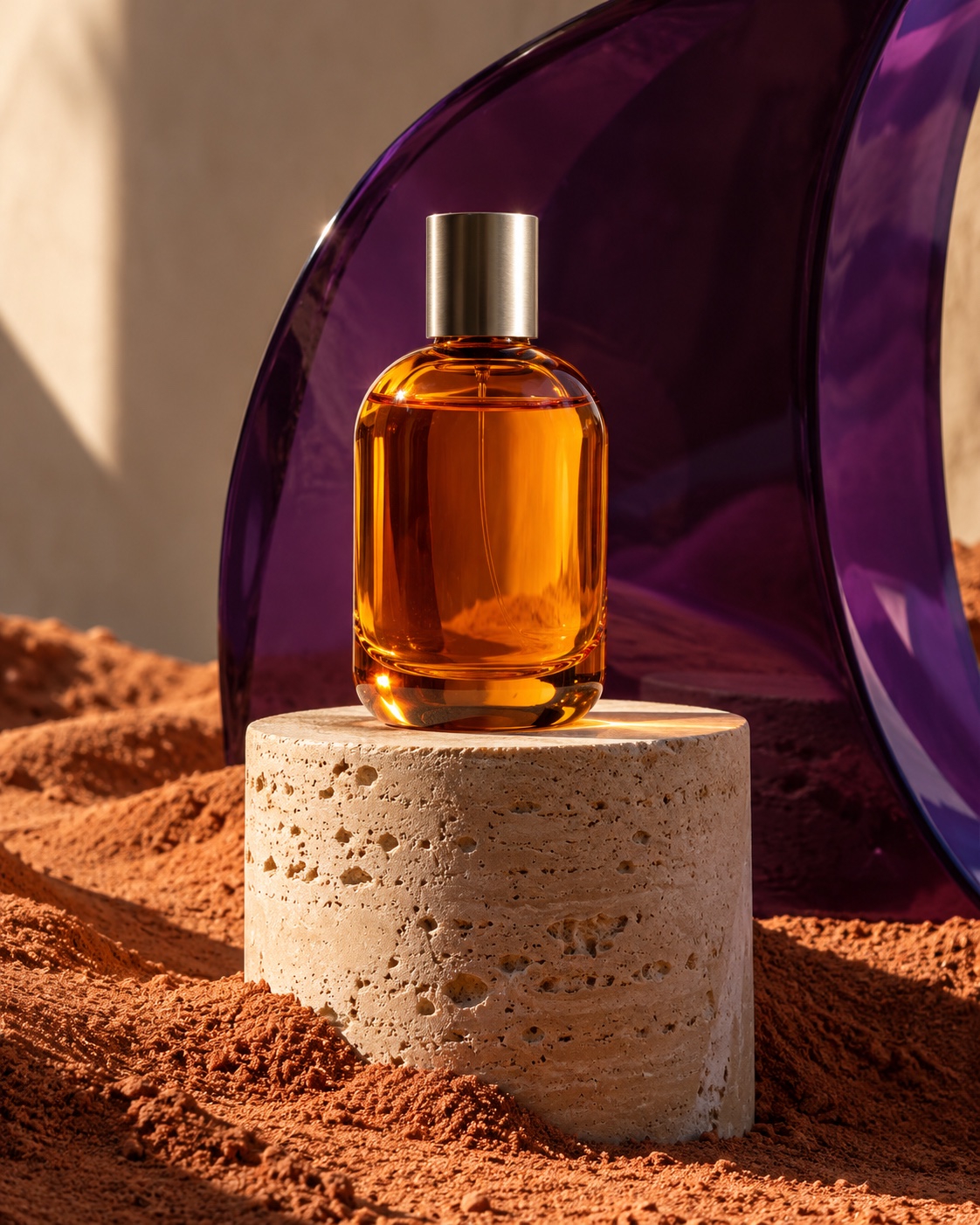 Concept skincare storefront with warm editorial product photography