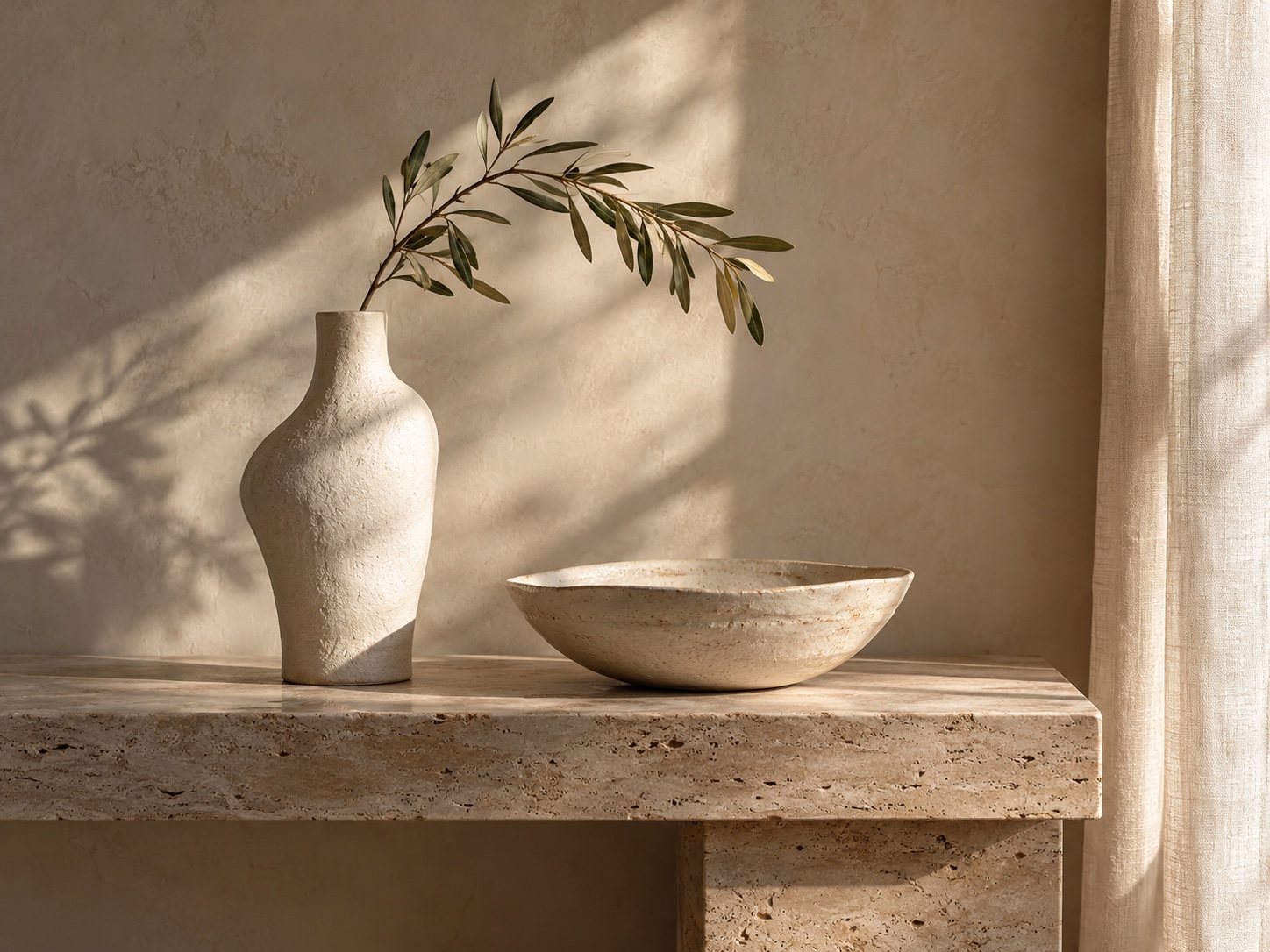 Concept retail website featuring ceramics and olive branches